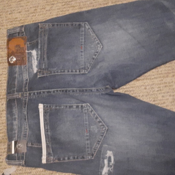 Heritage America Distressed Dark Indigo Denim Jeans Size 38X34 - Picture 4 of 14